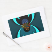 Sticker Rectangulaire Cyan Abstrait Art Print (Enveloppe)