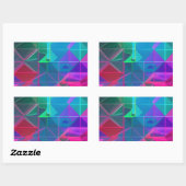 Sticker Rectangulaire Cyber treillis : Un spectre de lumière (Feuille)