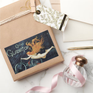 Sticker Rectangulaire Cycles de gladiateurs, Art Nouveau Victorien Vinta