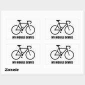 Sticker Rectangulaire Cyclisme, Mon appareil mobile (Feuille)