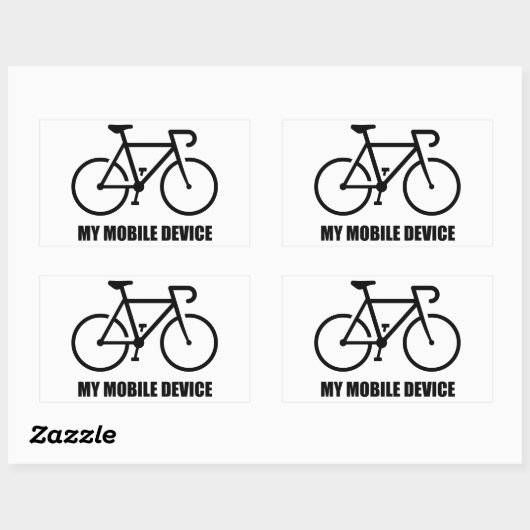 Sticker Rectangulaire Cyclisme, Mon appareil mobile (Feuille)