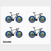 Sticker Rectangulaire Cyclisme sous le drapeau de l'Idaho (Feuille)