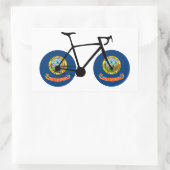 Sticker Rectangulaire Cyclisme sous le drapeau de l'Idaho (Sac)