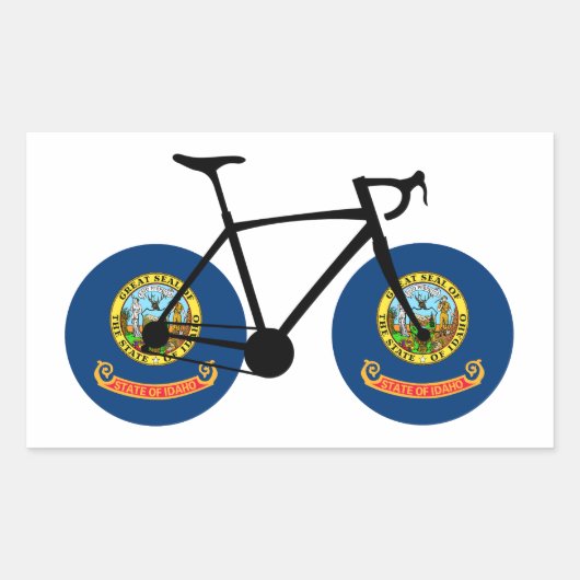 Sticker Rectangulaire Cyclisme sous le drapeau de l'Idaho (Devant)