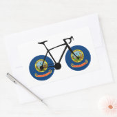 Sticker Rectangulaire Cyclisme sous le drapeau de l'Idaho (Enveloppe)