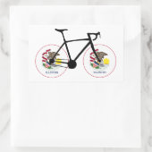 Sticker Rectangulaire Cyclisme sous le drapeau de l'Illinois (Sac)