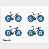 Sticker Rectangulaire Cyclisme sous le drapeau du Connecticut (Feuille)