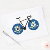 Sticker Rectangulaire Cyclisme sous le drapeau du Connecticut (Enveloppe)