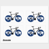 Sticker Rectangulaire Cyclisme sous le drapeau du Wyoming (Feuille)