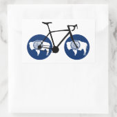 Sticker Rectangulaire Cyclisme sous le drapeau du Wyoming (Sac)
