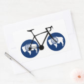 Sticker Rectangulaire Cyclisme sous le drapeau du Wyoming (Enveloppe)