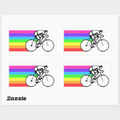 Sticker Rectangulaire Cycliste (Feuille)