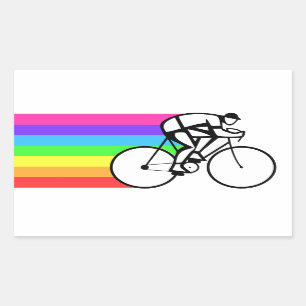Sticker Rectangulaire Cycliste