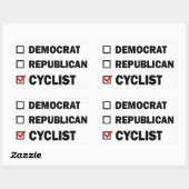 Sticker Rectangulaire Cycliste démocrate républicain (Feuille)