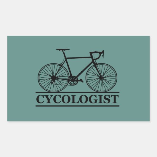 Sticker Rectangulaire Cycologiste drôle dire vélo (Devant)