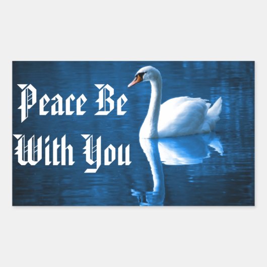 Sticker Rectangulaire Cygne paisible (Devant)