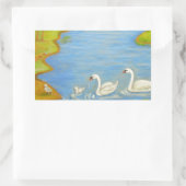 Sticker Rectangulaire Cygnes (Sac)