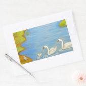 Sticker Rectangulaire Cygnes (Enveloppe)