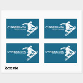 Sticker Rectangulaire Cypress Mountain British Columbia Snowboarder (Feuille)