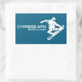 Sticker Rectangulaire Cypress Mountain British Columbia Snowboarder (Sac)