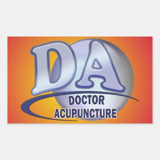 STICKER RECTANGULAIRE DA ACRONYM LOGO DOCTEUR D'ACUPUNCTURE (Devant)