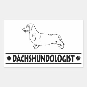 Sticker Rectangulaire Dachshund à poil dur humoristique