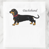 Sticker Rectangulaire dachshund noir (Sac)
