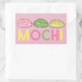 Sticker Rectangulaire Daifuku Mochi Nouvel An Japonais Gâteau de riz (Sac)