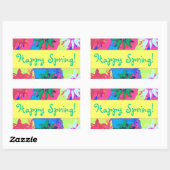 Sticker Rectangulaire Daisies éclaboussées de peinture pastel (Feuille)