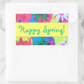 Sticker Rectangulaire Daisies éclaboussées de peinture pastel (Sac)