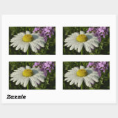 Sticker Rectangulaire Daisy et lilas d'été botanique (Feuille)