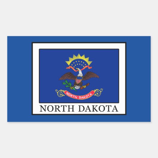 Sticker Rectangulaire Dakota du Nord (Devant)