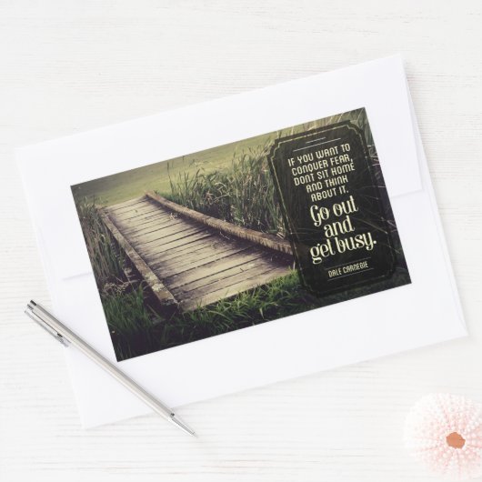 Sticker Rectangulaire Dale Carnegie Citation Inspirationnelle "Accrochez (Enveloppe)