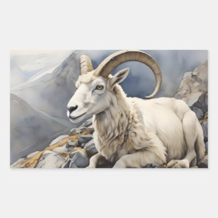 Sticker Rectangulaire Dali mouton sur le sommet de la montagne