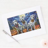 Sticker Rectangulaire Dalmatien Halloween Effrayant (Enveloppe)
