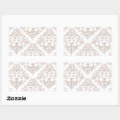 Sticker Rectangulaire Damas 3D (Feuille)