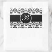 Sticker Rectangulaire Damas noir (Sac)