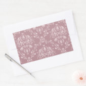 Sticker Rectangulaire Damas violet et blanc (Enveloppe)