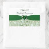 Sticker Rectangulaire Damask 55e anniversaire du Mariage (Sac)