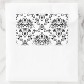 Sticker Rectangulaire Damask blanc et noir (Sac)