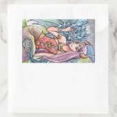 Sticker Rectangulaire Dame Dragon (Sac)