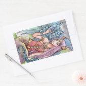 Sticker Rectangulaire Dame Dragon (Enveloppe)