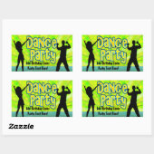 Sticker Rectangulaire Dance Party, Neon Green/Black (Feuille)