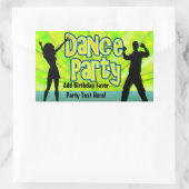 Sticker Rectangulaire Dance Party, Neon Green/Black (Sac)