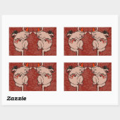 Sticker Rectangulaire Dancing Pig Antique Cute Danseuse (Feuille)