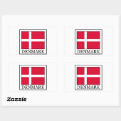 Sticker Rectangulaire Danemark (Feuille)