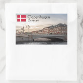 Sticker Rectangulaire Danemark Copenhague (Sac)