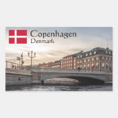 Sticker Rectangulaire Danemark Copenhague (Devant)