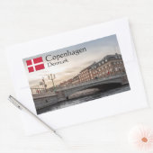 Sticker Rectangulaire Danemark Copenhague (Enveloppe)
