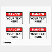 Sticker Rectangulaire Danger Sign, template, landscape version (Feuille)